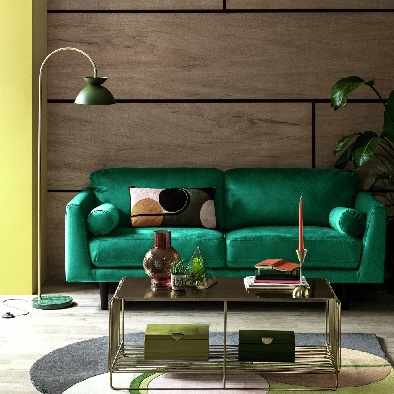 Habitat Jacob Fabric 3 Seater Sofa - Emerald Green - Image 2