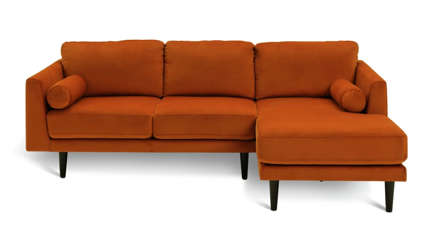 Habitat Jacob Velvet Right Hand Corner Sofa - Orange - Image 2