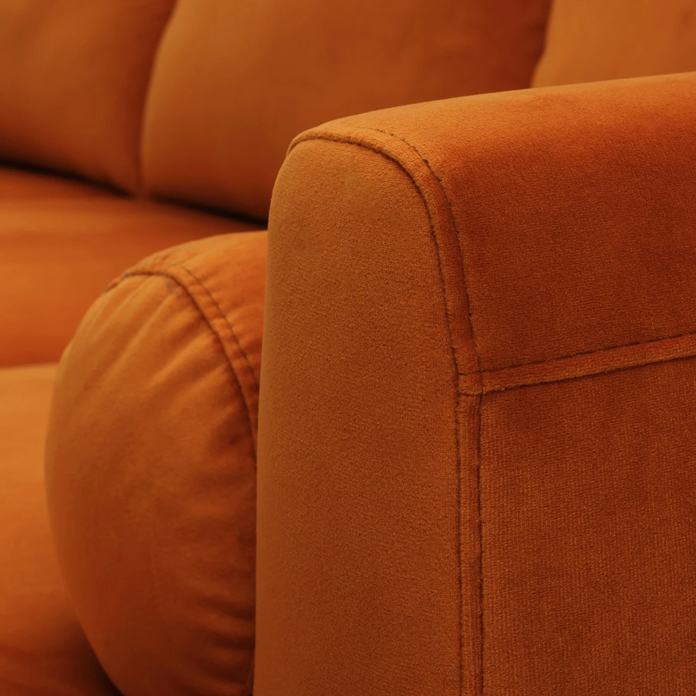 Habitat Jacob Velvet Right Hand Corner Sofa - Orange - Image 5