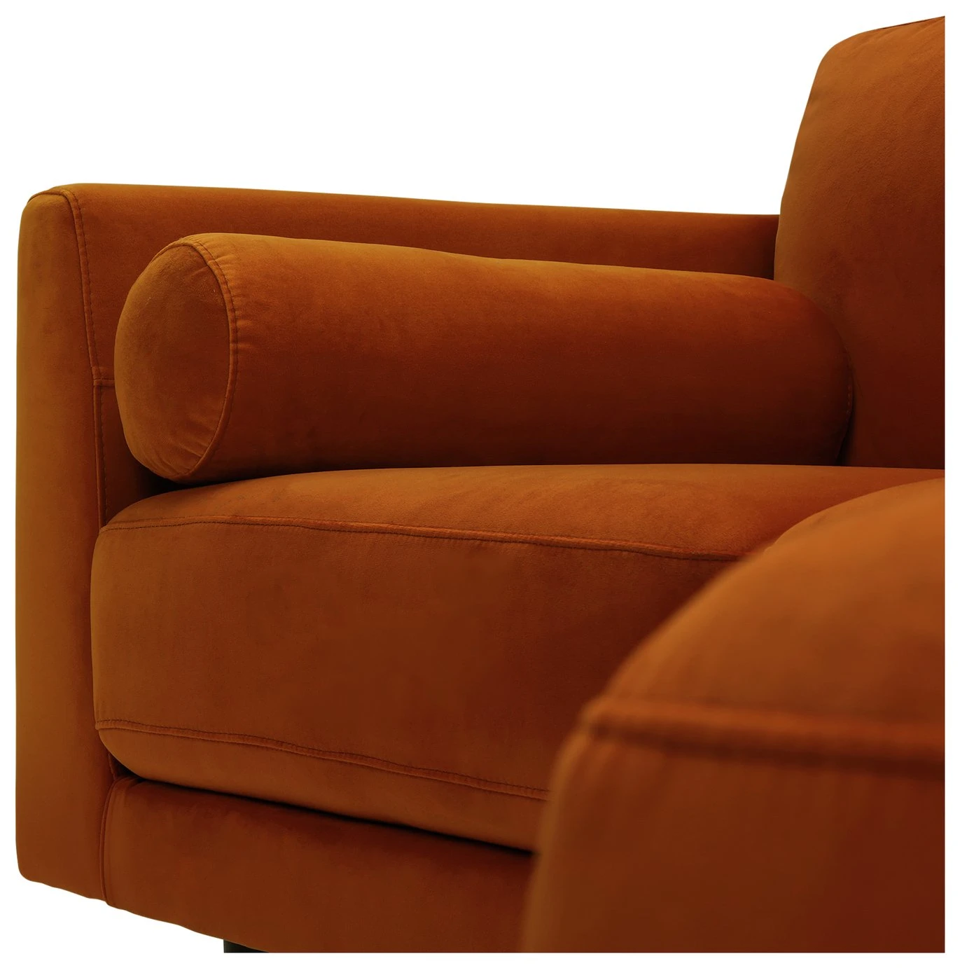 Habitat Jacob Velvet Right Hand Corner Sofa - Orange - Image 6