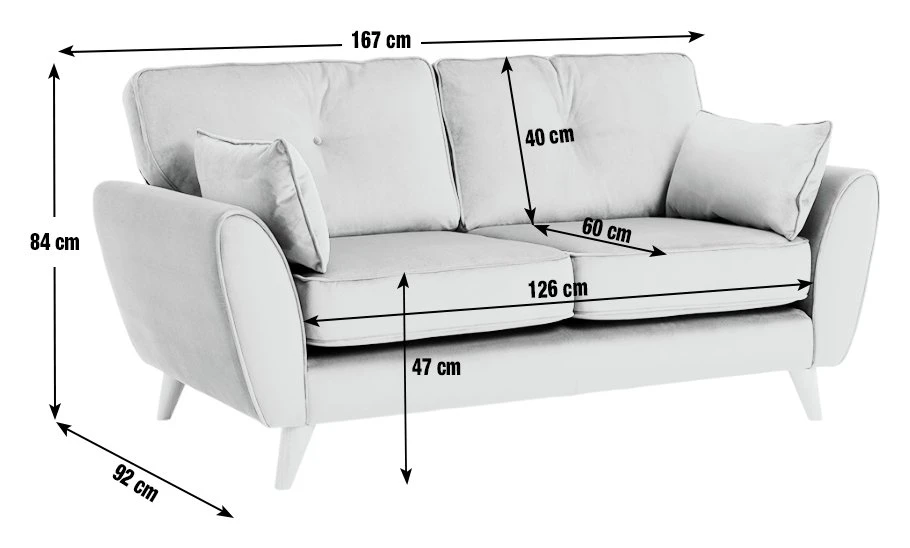 Habitat Iris Fabric 2 Seater Sofa - Teal - Image 3