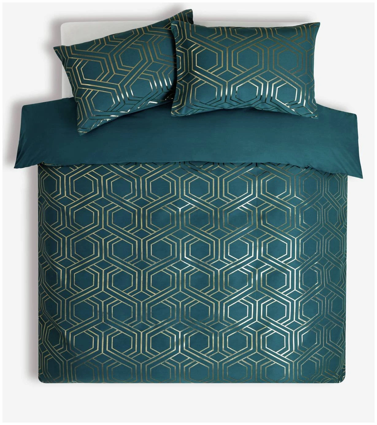 Habitat Geo Jacquard Teal Bedding Set - Double - Image 3