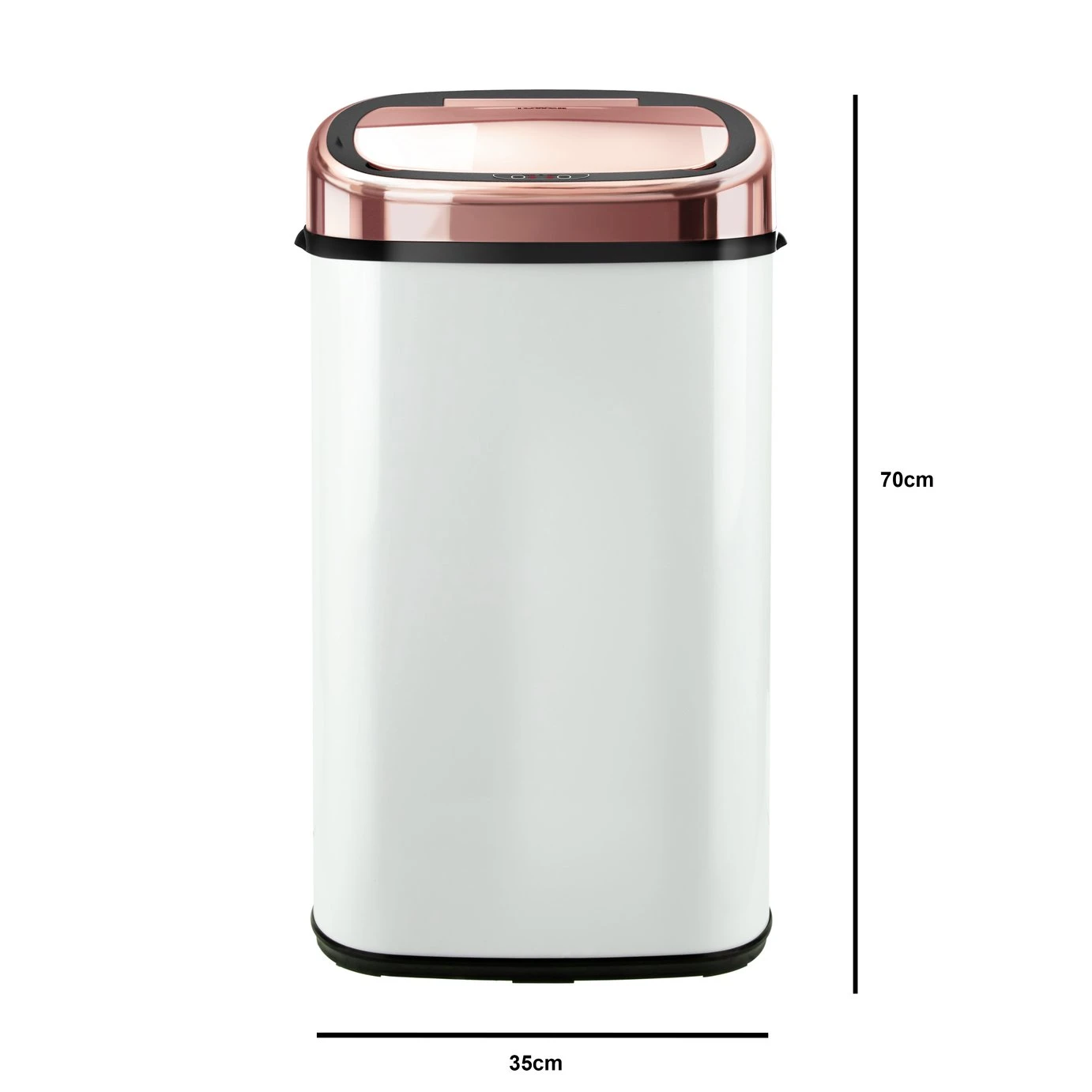 Tower 58 Litre Sensor Bin - Rose Gold And White - Image 6