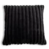 Habitat Ribbed Faux Fur Cushion - Charcoal - 50X50cm