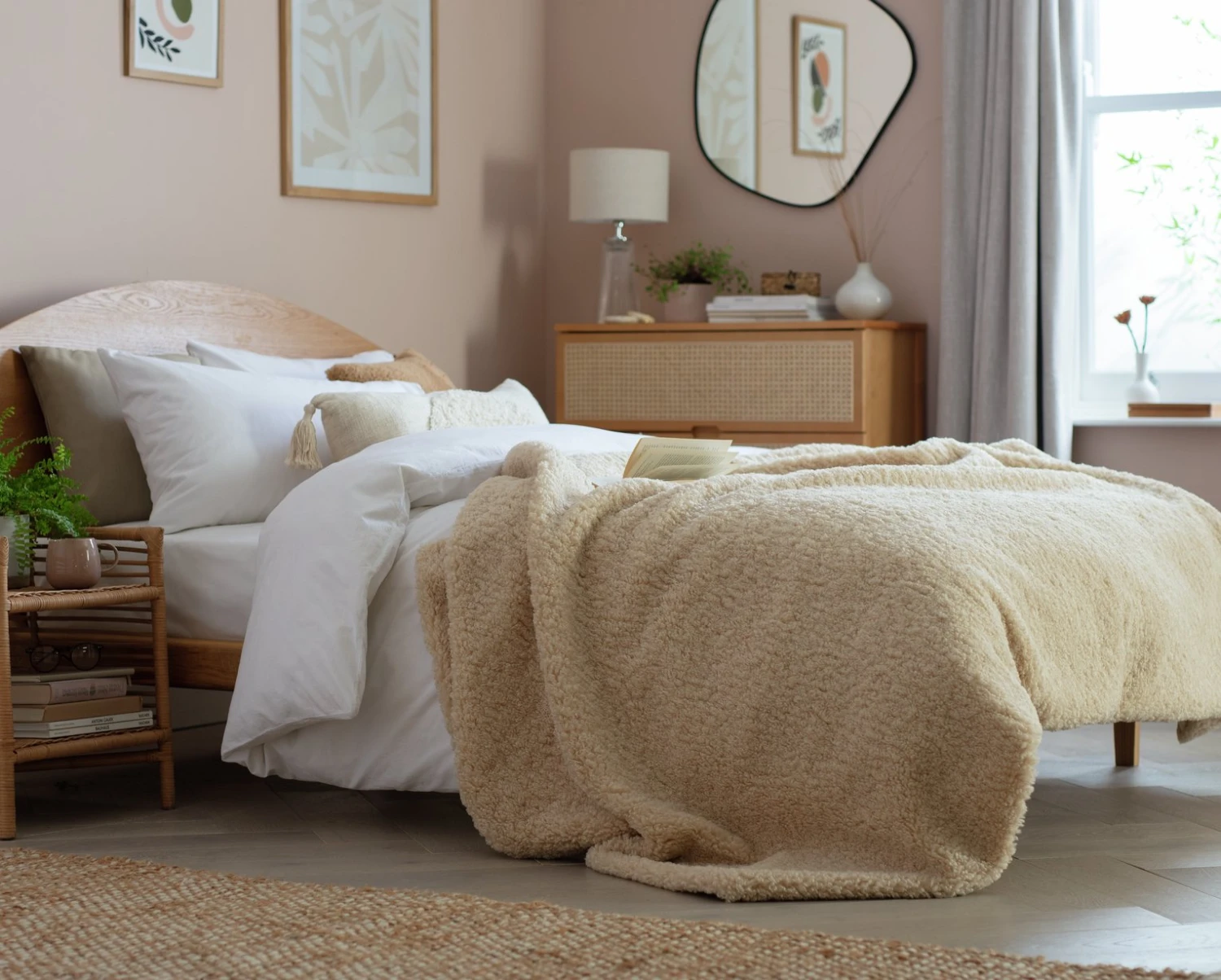 Habitat Shearling Throw - Oatmeal - 150x200cm - Image 2