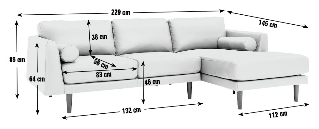 Habitat Jackson Leather Right Corner Chaise Sofa - Tan - Image 4
