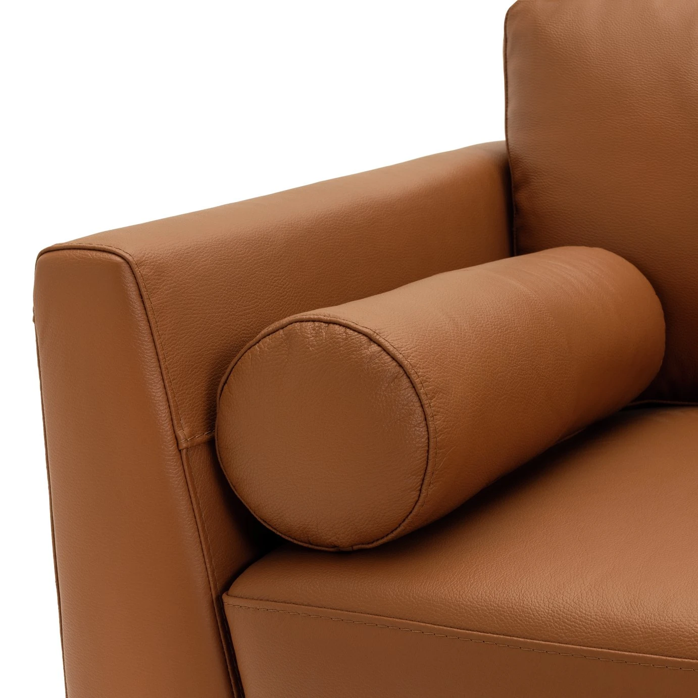 Habitat Jackson Leather Right Corner Chaise Sofa - Tan - Image 9