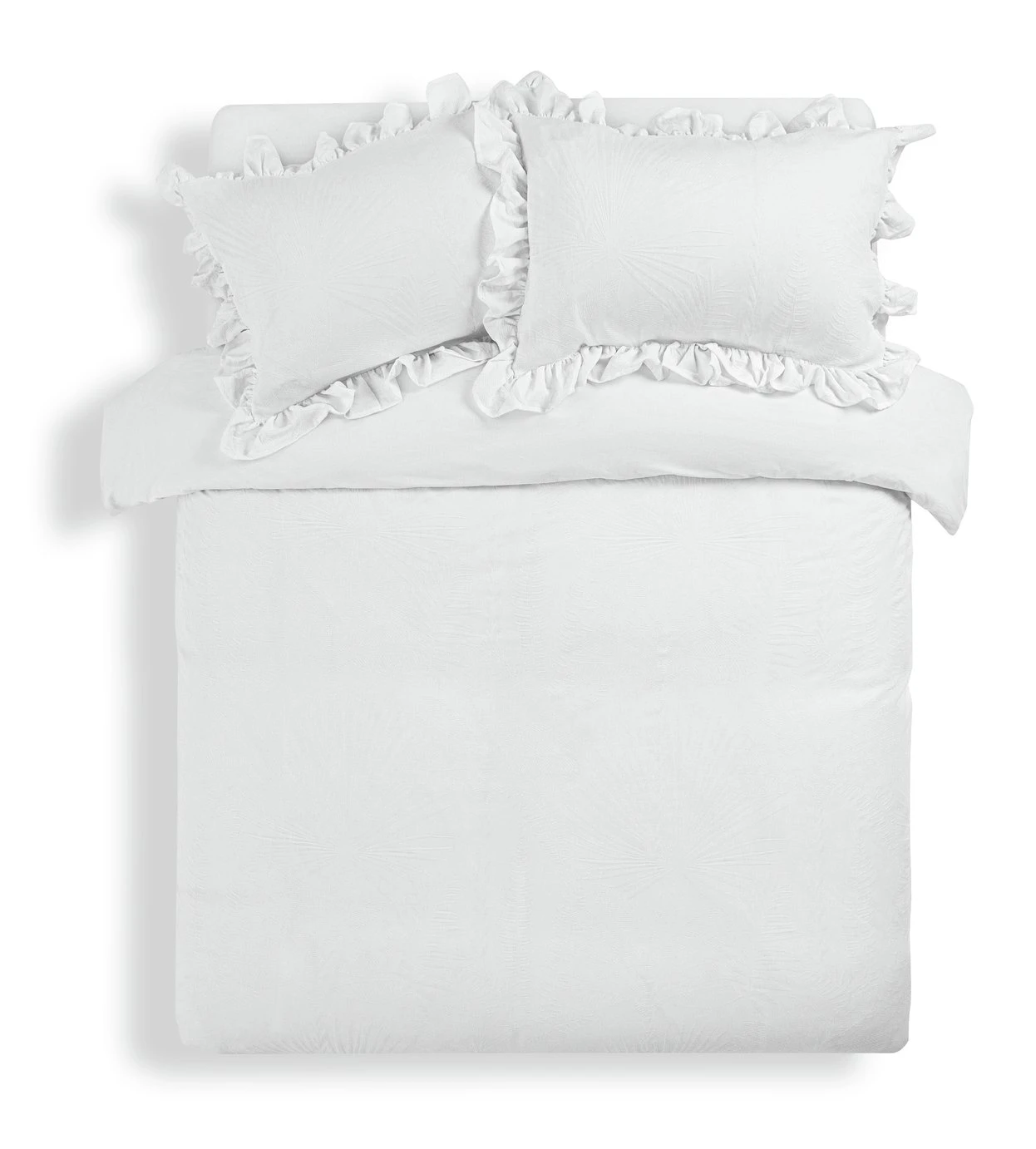 Habitat Cotton 180TC Leaf Matelasse White Bedding - Double - Image 3