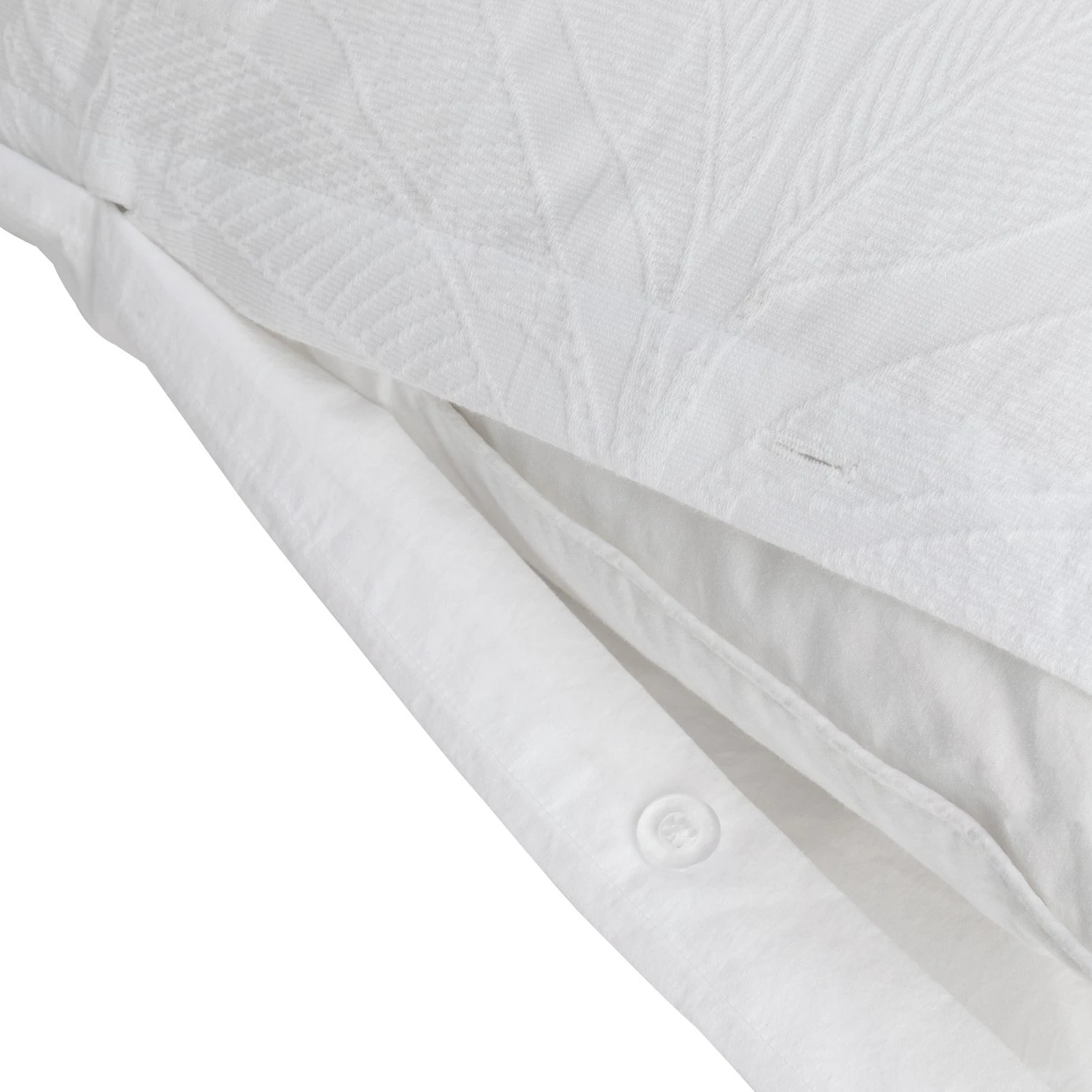 Habitat Cotton 180TC Leaf Matelasse White Bedding - Double - Image 5