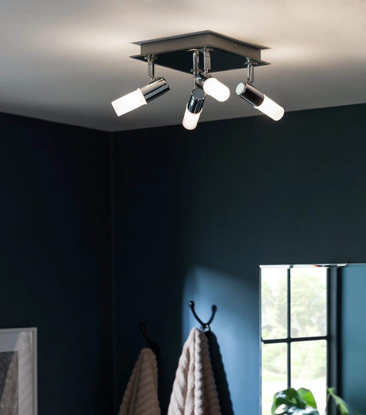 Habitat Milano 4 Light Bathroom Square Spotlight - Chrome