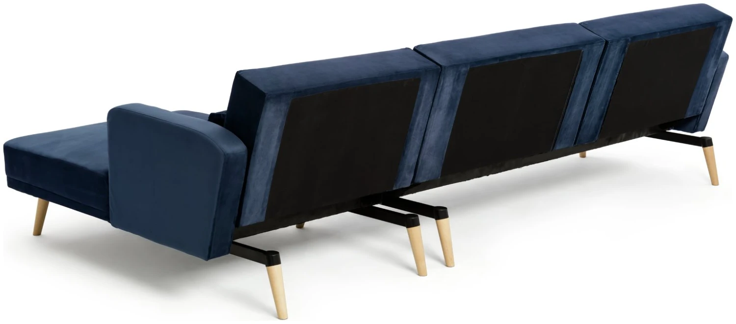 Habitat Andy Right Corner Velvet Clic Clac Sofa Bed - Navy - Image 8