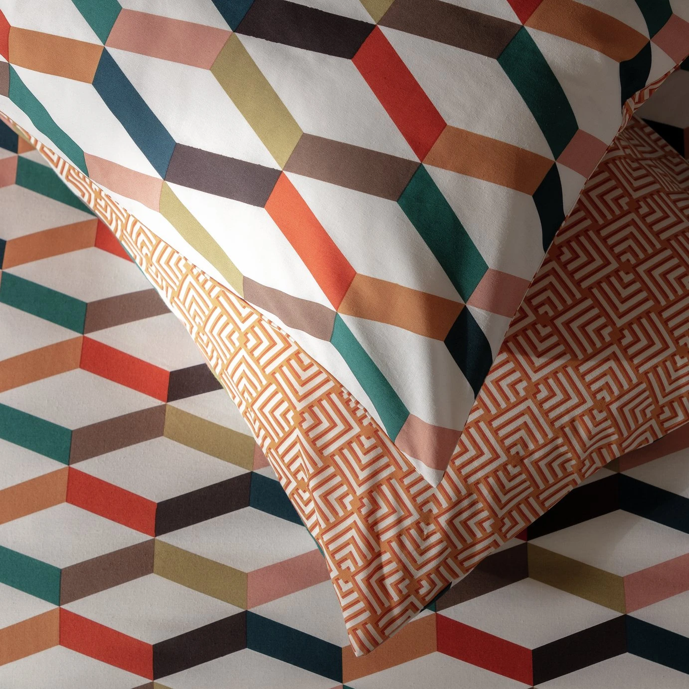 Habitat Geometric ZigZag Multicolour Bedding Set - Single - Image 4