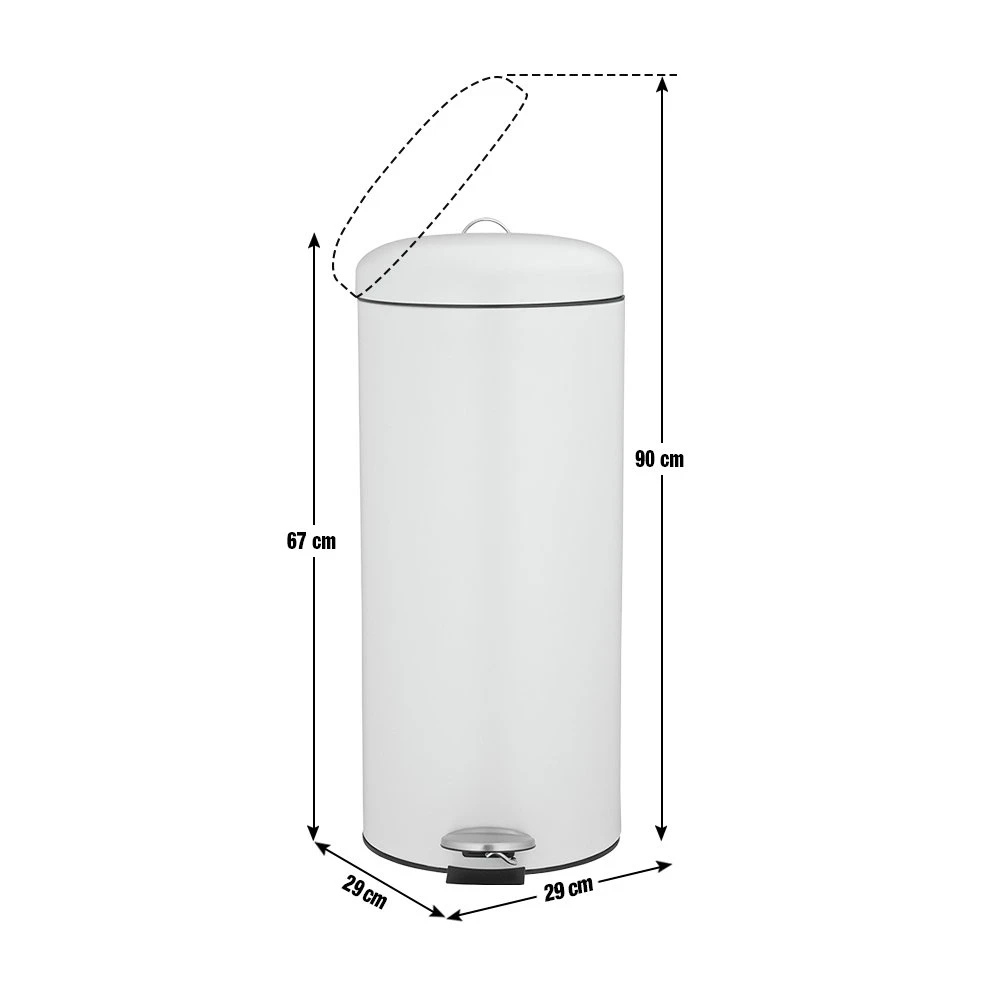 Habitat 30 Litre Round Kitchen Pedal Bin - Matt Cream - Image 5