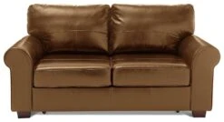 Habitat Salisbury 2 Seater Leather Sofa Bed - Tan
