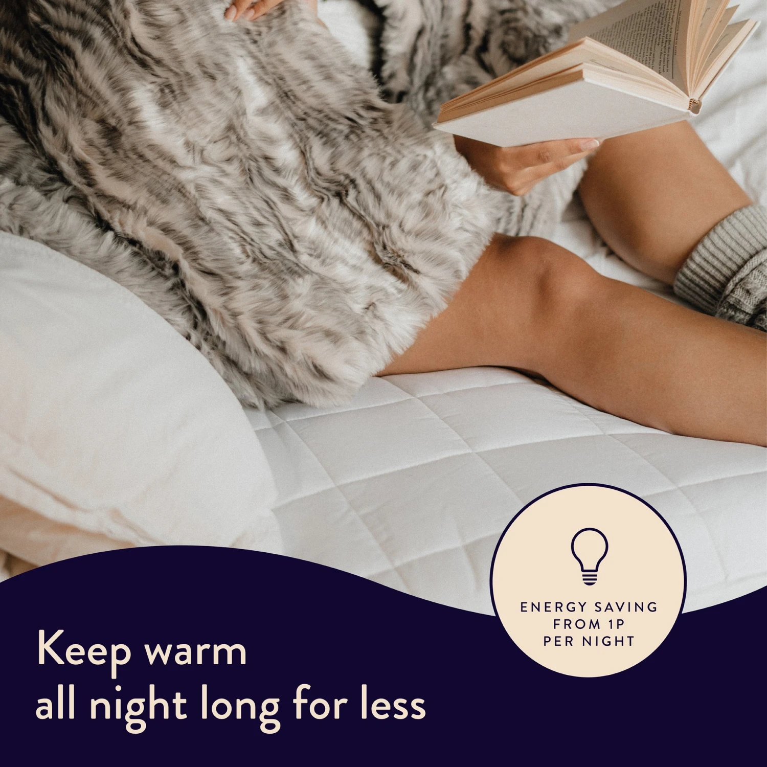 Dreamland Organic Cotton Warming Mattress Protector-Double - Image 3