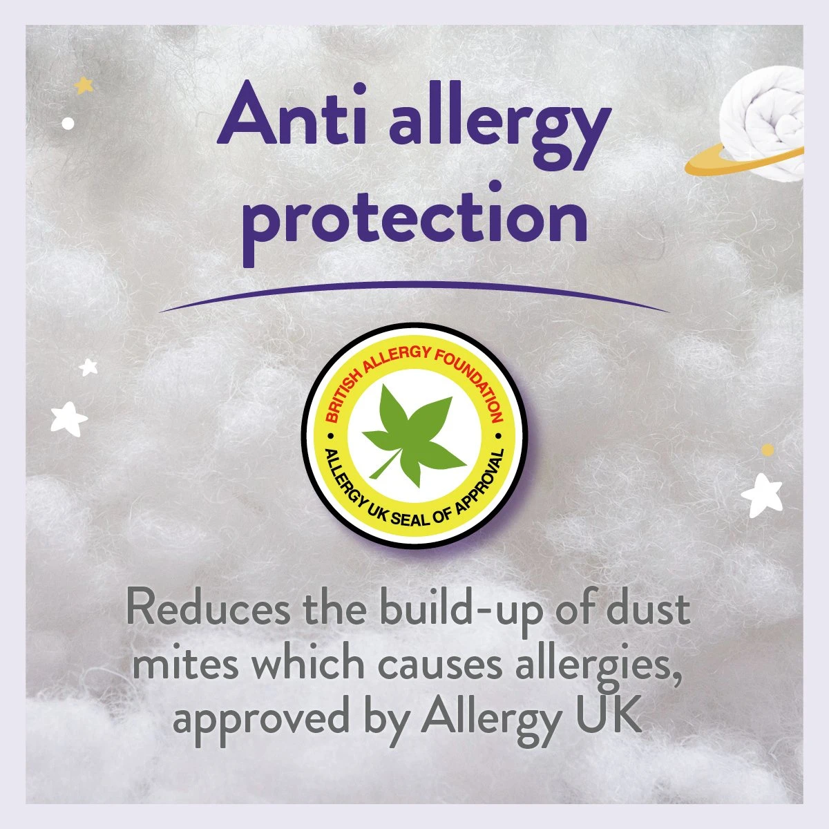 Slumberdown Soft Touch Anti Allergy 4 Tog Kids Duvet-Toddler - Image 12