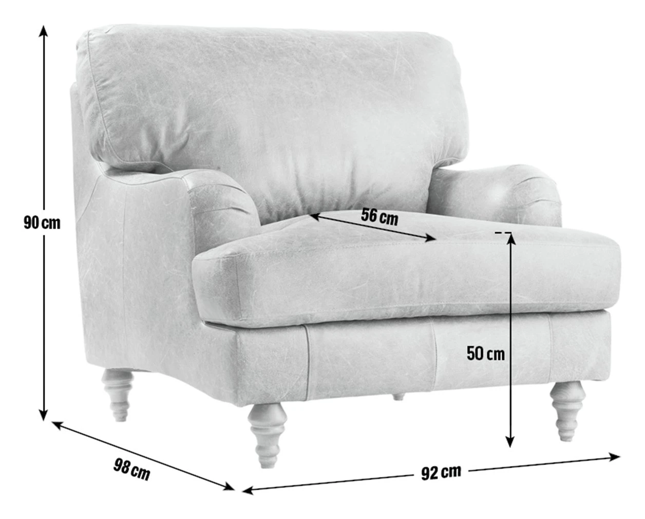 Habitat Livingston Leather Armchair - Tan - Image 3