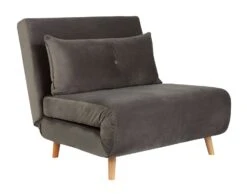 Habitat Roma Single Velvet Chairbed - Charcoal