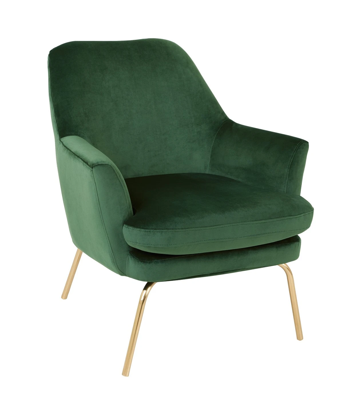 Habitat Celine Velvet Accent Chair - Green - Image 5