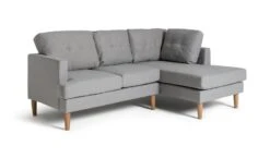Habitat Joshua Fabric Corner Chaise Sofa - Light Grey