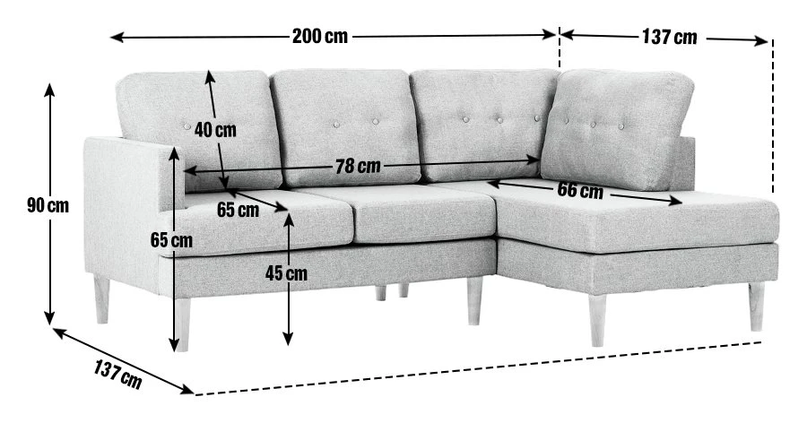 Habitat Joshua Fabric Corner Chaise Sofa - Charcoal - Image 8