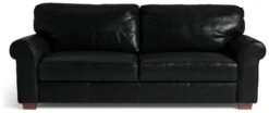 Habitat Salisbury Leather 4 Seater Sofa - Black
