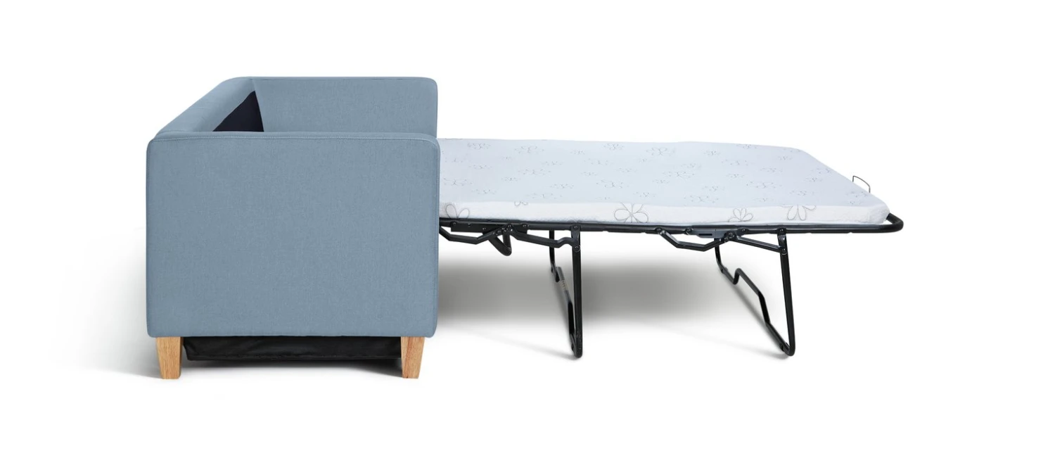 Habitat Rosie 2 Seater Fabric Sofa Bed - Pale Blue - Image 3