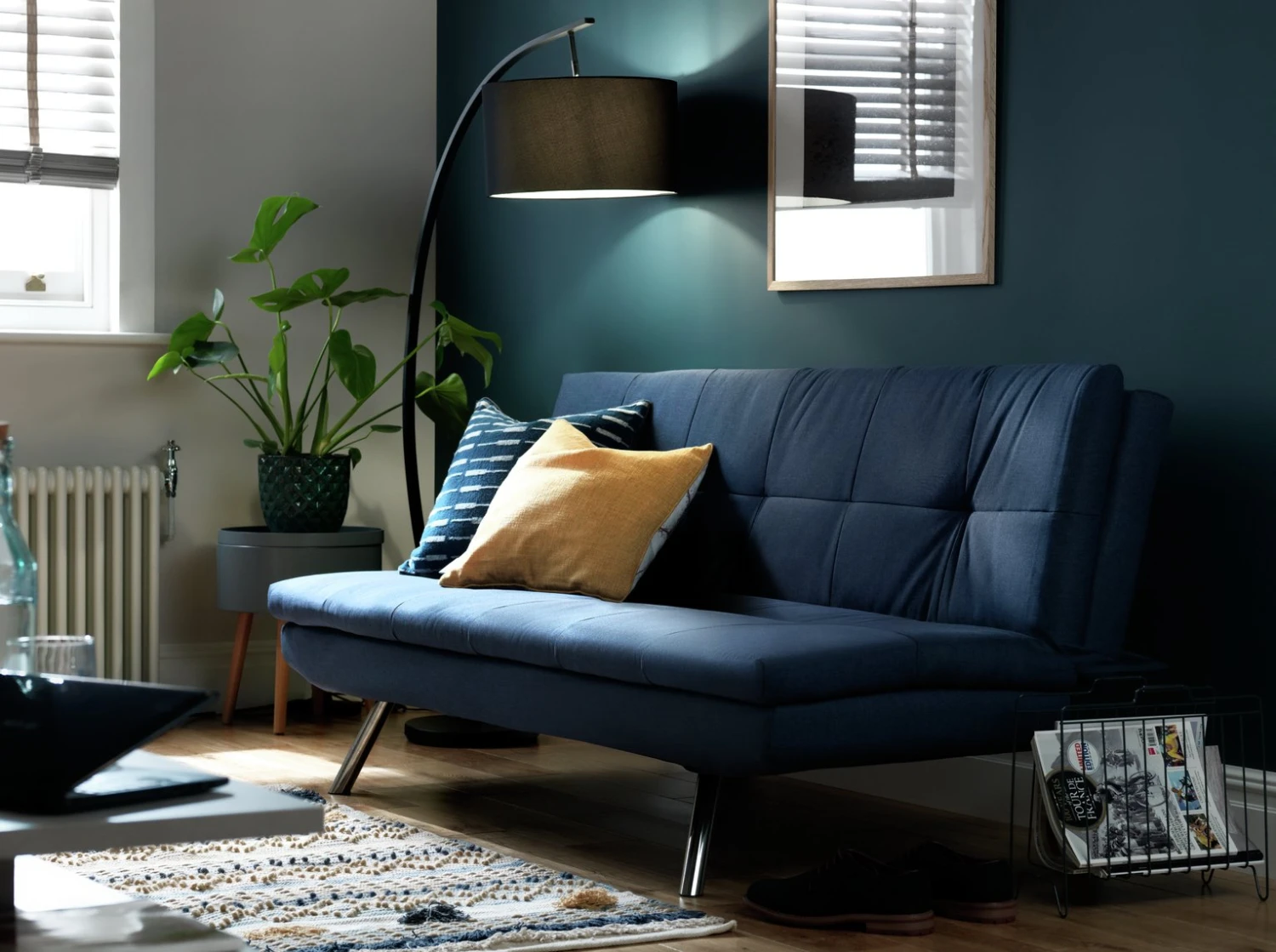 Habitat Nolan Fabric Clic Clac Sofa Bed - Denim Blue - Image 8