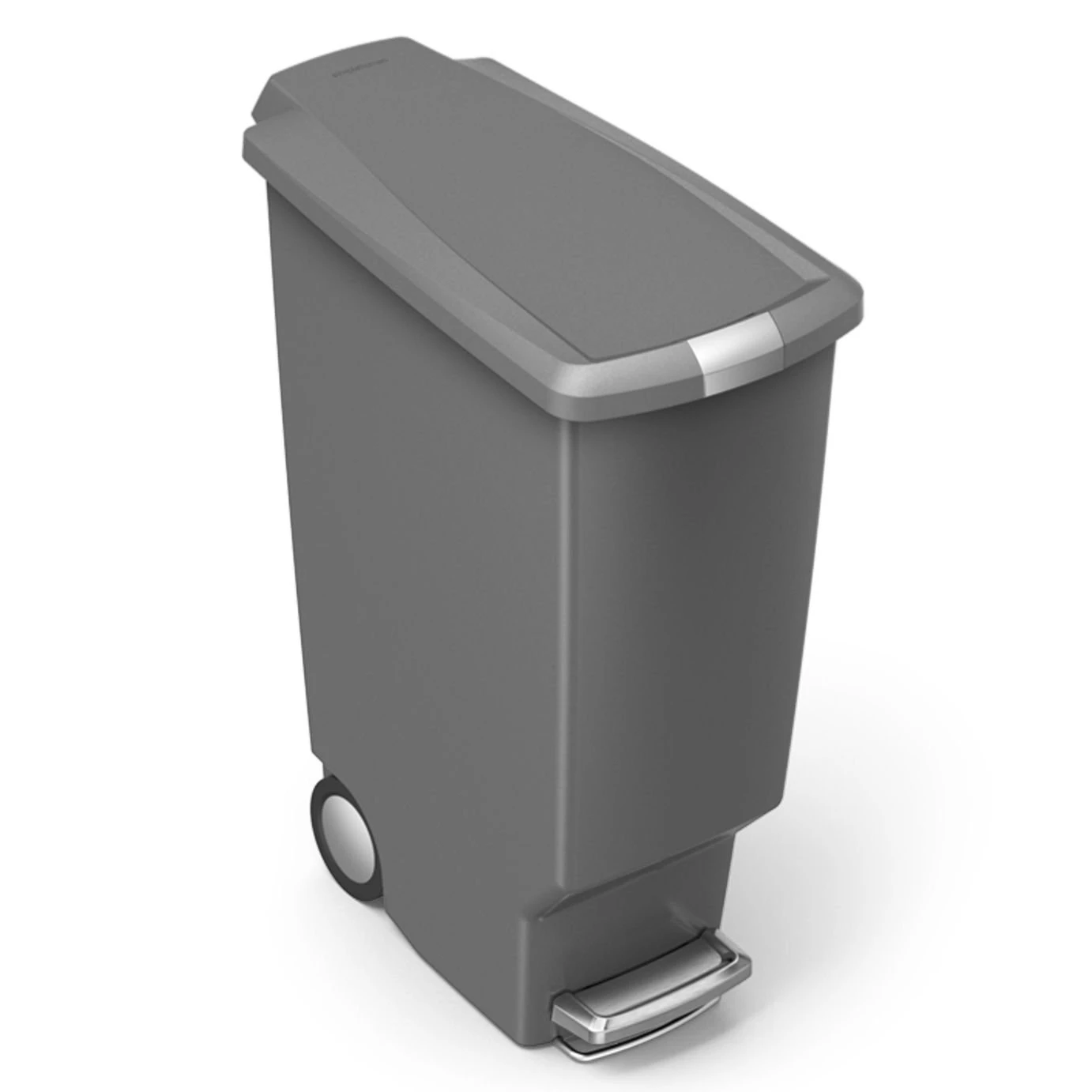 Simplehuman 40 Litre Plastic Slim Pedal Bin - Grey - Image 2