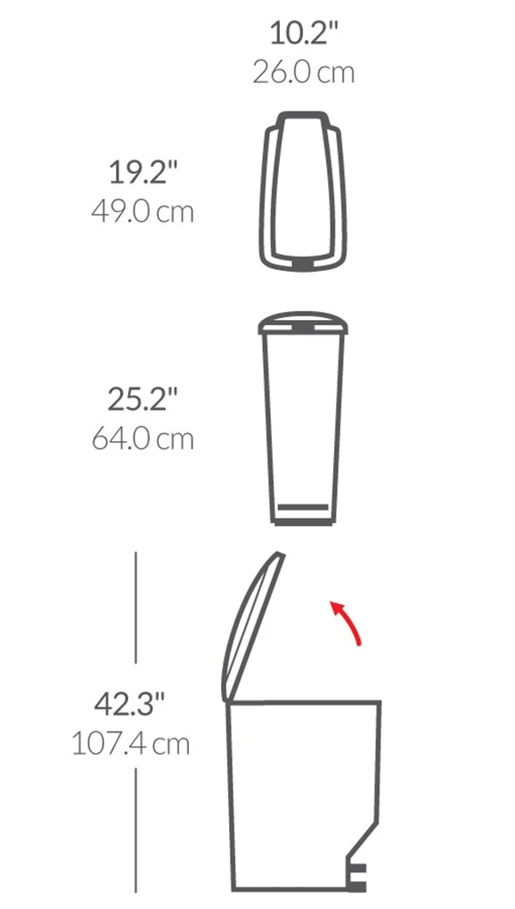 Simplehuman 40 Litre Plastic Slim Pedal Bin - Grey - Image 4