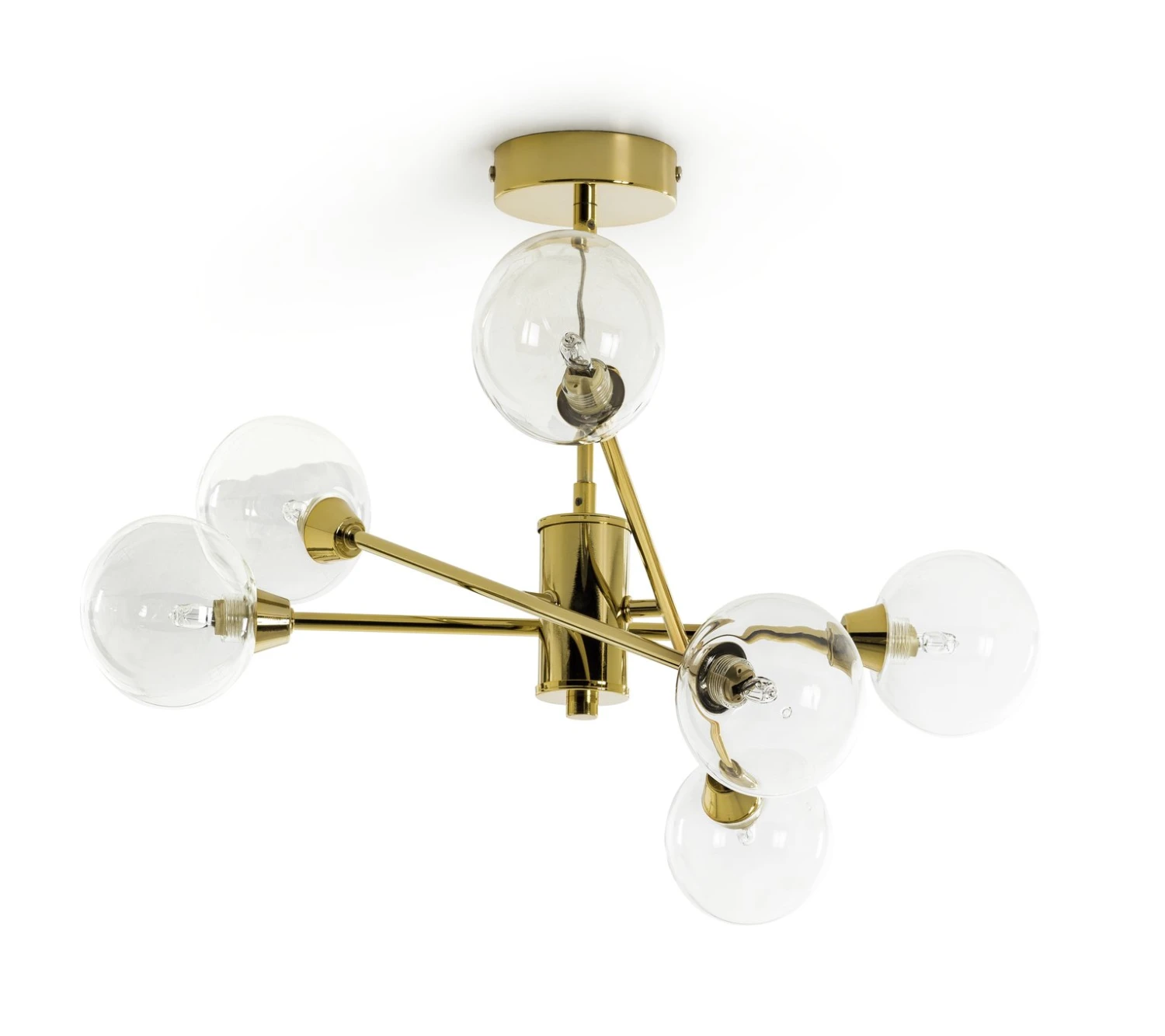 Habitat Glam 6 Light Glass Ceiling Light – Gold - Image 2
