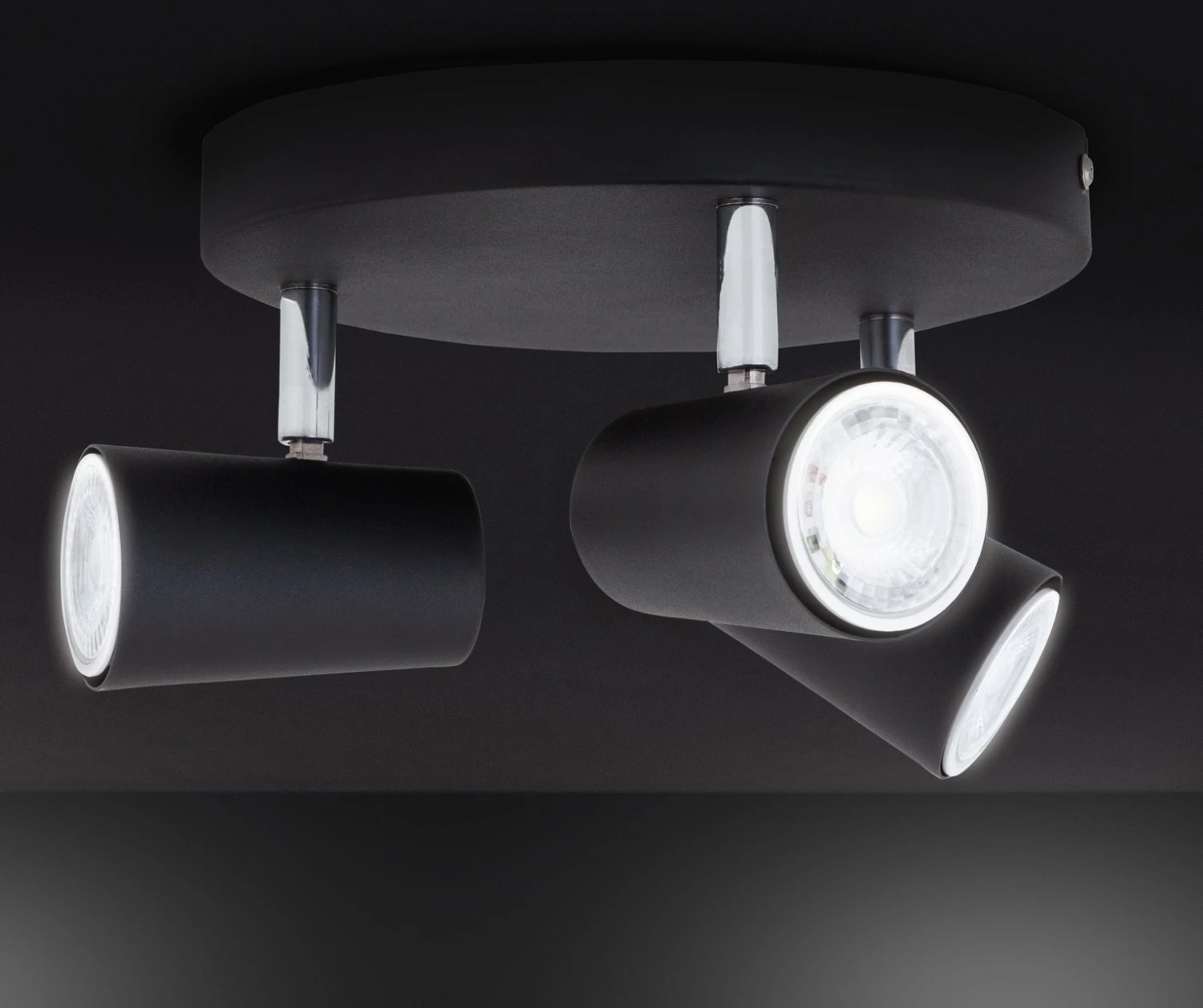 Habitat 3 Light Spotlight Plate - Matt Black - Image 2