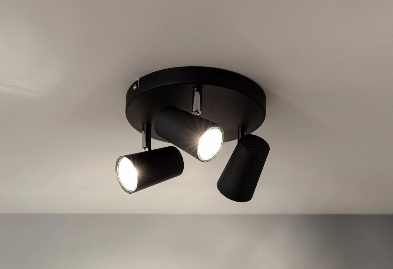 Habitat 3 Light Spotlight Plate - Matt Black - Image 4