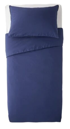 Habitat Cotton Rich Plain Navy Bedding Set - Single
