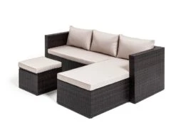 Habitat 4 Seater Rattan Effect Garden Sofa Set - Brown
