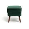 Habitat Callie Velvet Footstool - Forest Green