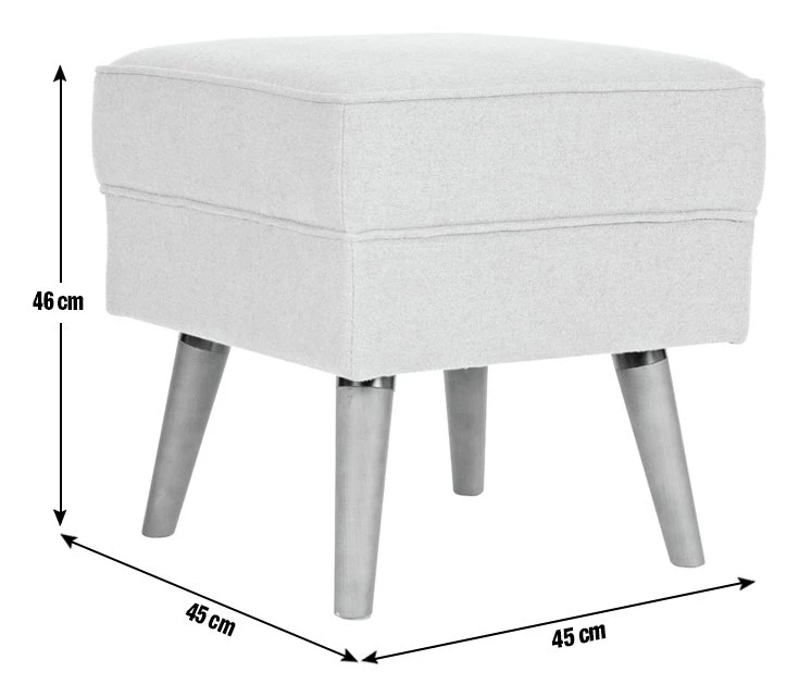 Habitat Callie Fabric Footstool - Light Grey - Image 2
