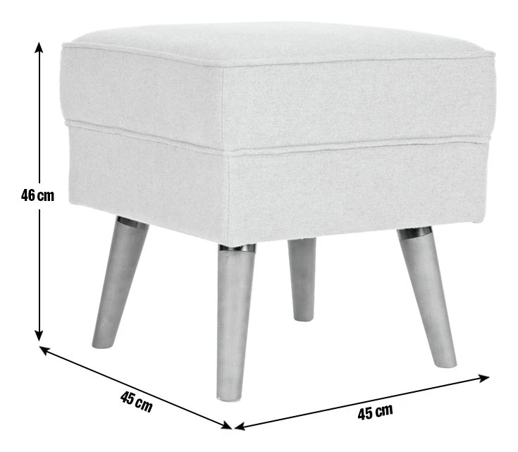 Habitat Callie Fabric Footstool - Light Grey - Image 6