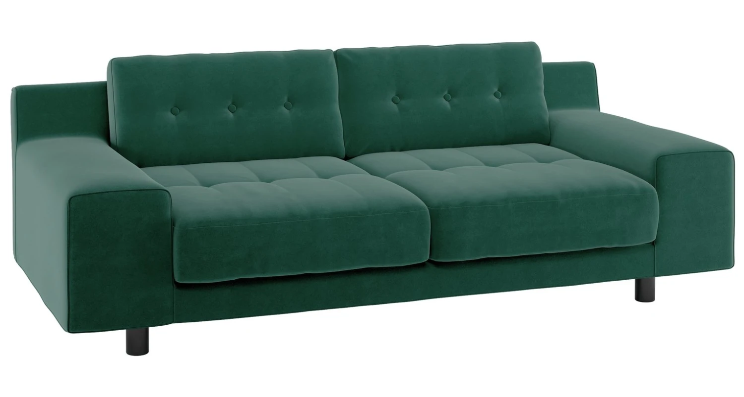 Habitat Hendricks Velvet 3 Seater Sofa - Emerald Green - Image 7