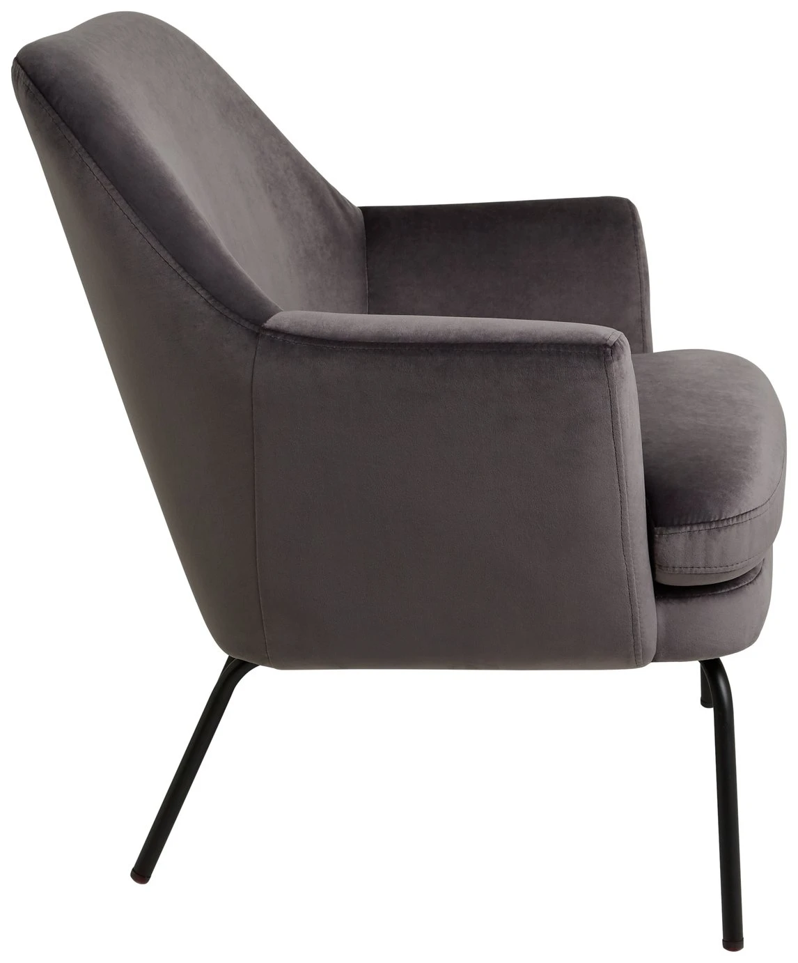 Habitat Celine Velvet Accent Chair - Grey - Image 4