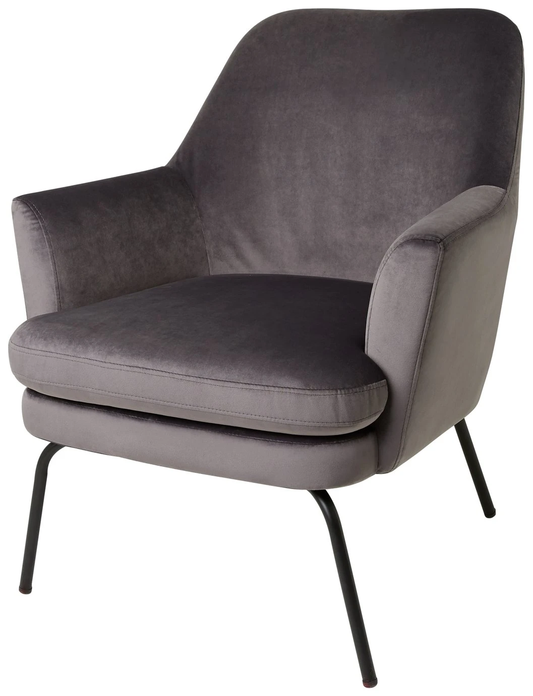 Habitat Celine Velvet Accent Chair - Grey - Image 6