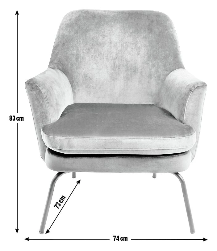 Habitat Celine Velvet Accent Chair - Grey - Image 7