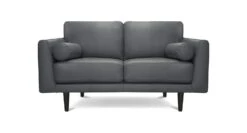 Habitat Jackson Leather 2 Seater Sofa - Grey