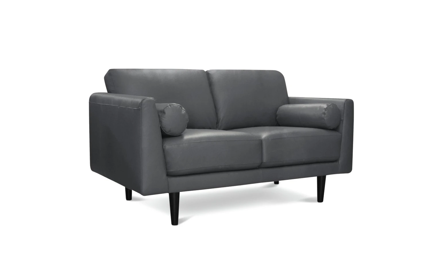 Habitat Jackson Leather 2 Seater Sofa - Grey - Image 3