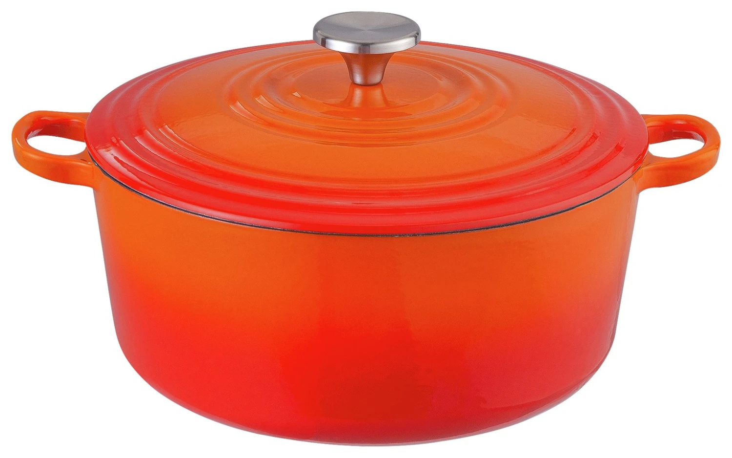 Habitat 5.3 Litre Cast Iron Casserole Dish - Orange