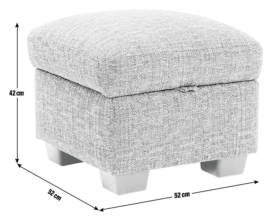 Habitat Lisbon Fabric Storage Footstool - Charcoal - Image 4