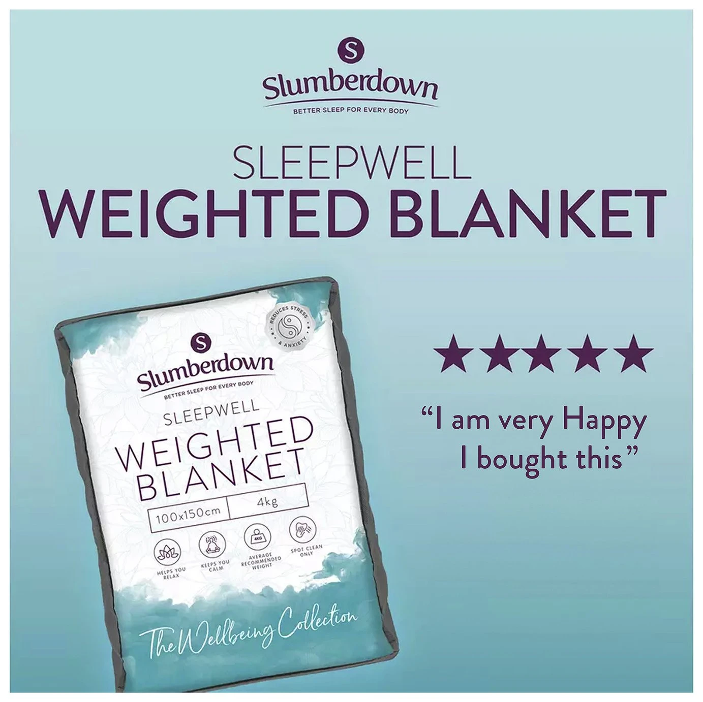 Slumberdown Wellbeing Kids Weighted Blanket - 4Kg - Image 2