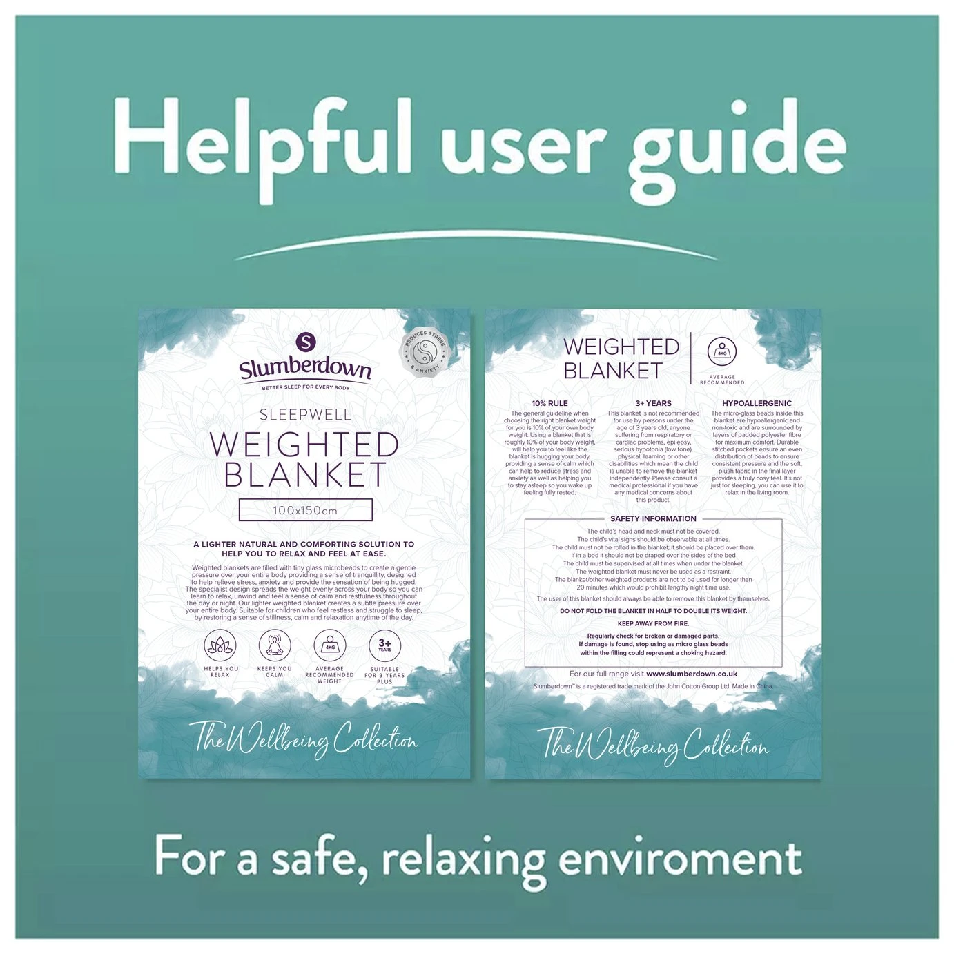 Slumberdown Wellbeing Kids Weighted Blanket - 4Kg - Image 8