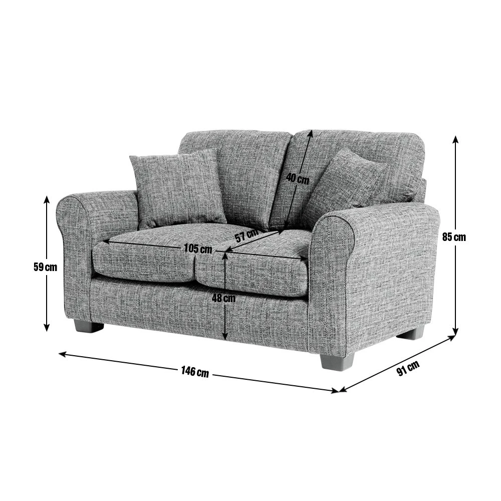 Habitat Lisbon Fabric 2 Seater Sofa - Charcoal - Image 4