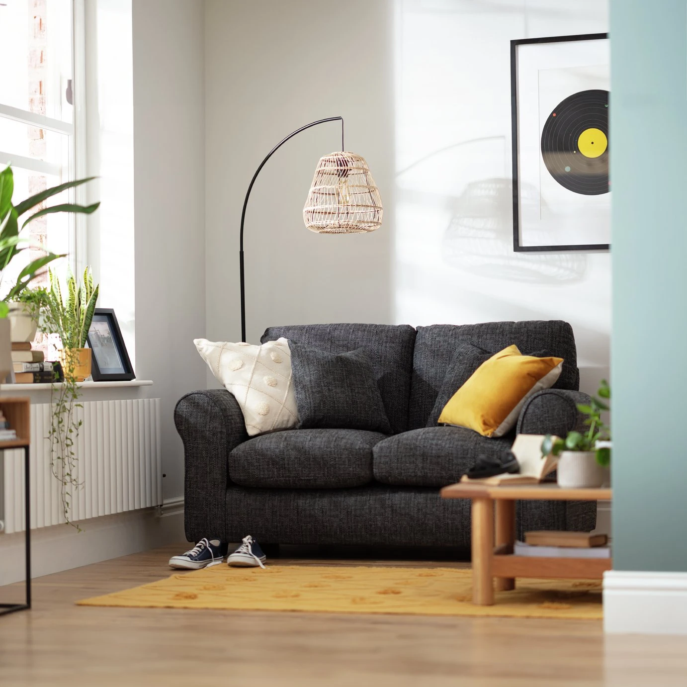 Habitat Lisbon Fabric 2 Seater Sofa - Charcoal - Image 2